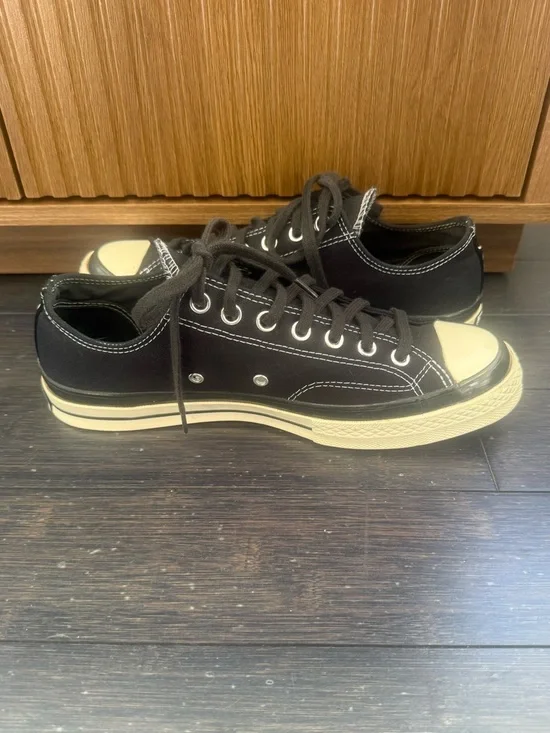 FRAGMENT DESIGN x MONCLER x CONVERSE UNISEX SNEAKERS, US MENS 9/WOMENS 11, BLACK - Picture 3 of 14